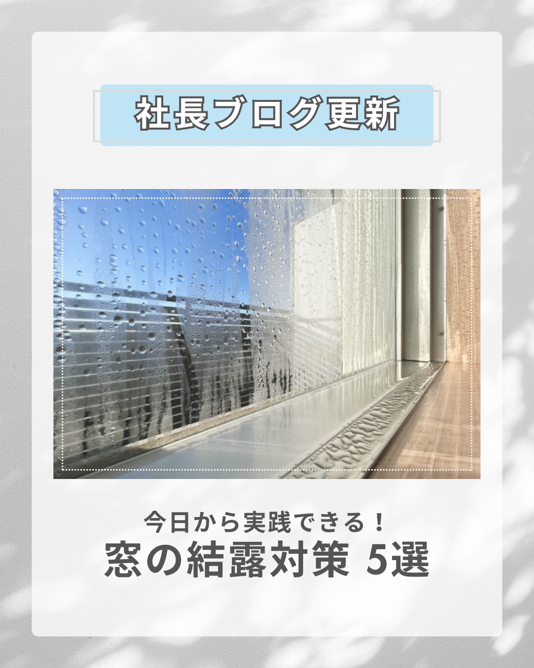 なぜ窓に水滴が?結露のメカニズムと今日から実践できる対策5選